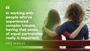 Mother and daughter sitting together